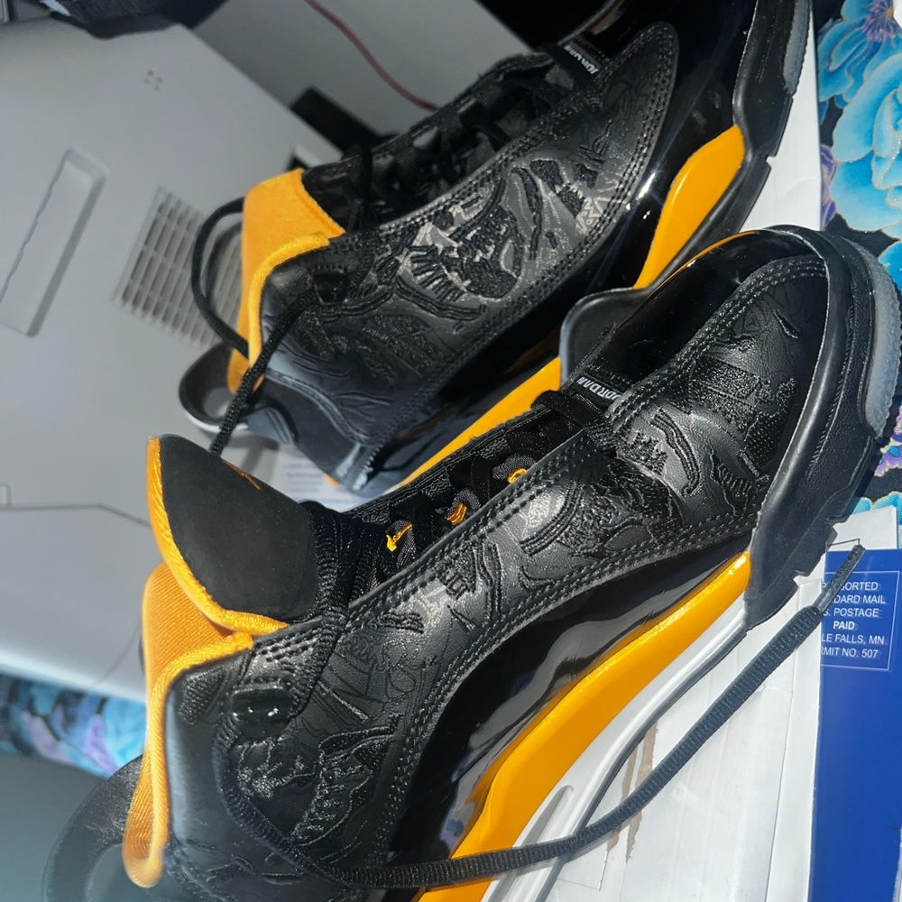 Jordan Black and Yellow Kids Sneakers